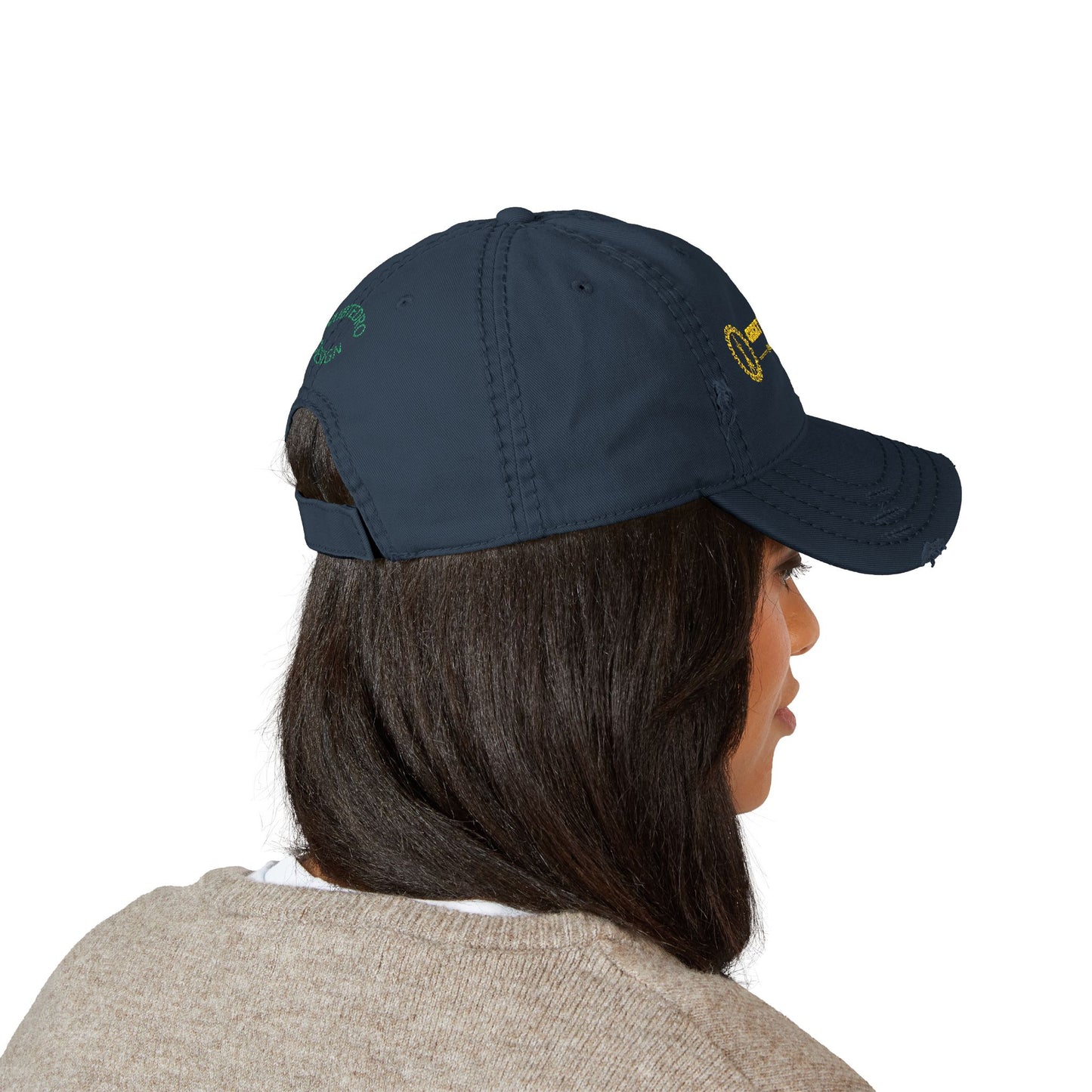 Great Lakes & Grain Distressed Dad Hat — Embroidered Heartland Logo