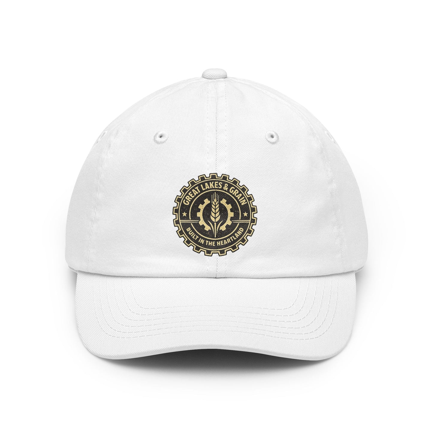 Great Lakes & Grain Dad Hat — Embroidered Heartland Crest