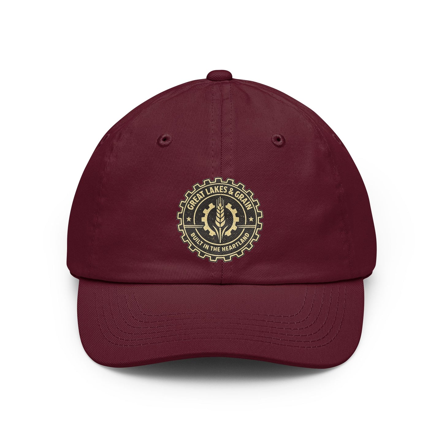 Great Lakes & Grain Dad Hat — Embroidered Heartland Crest
