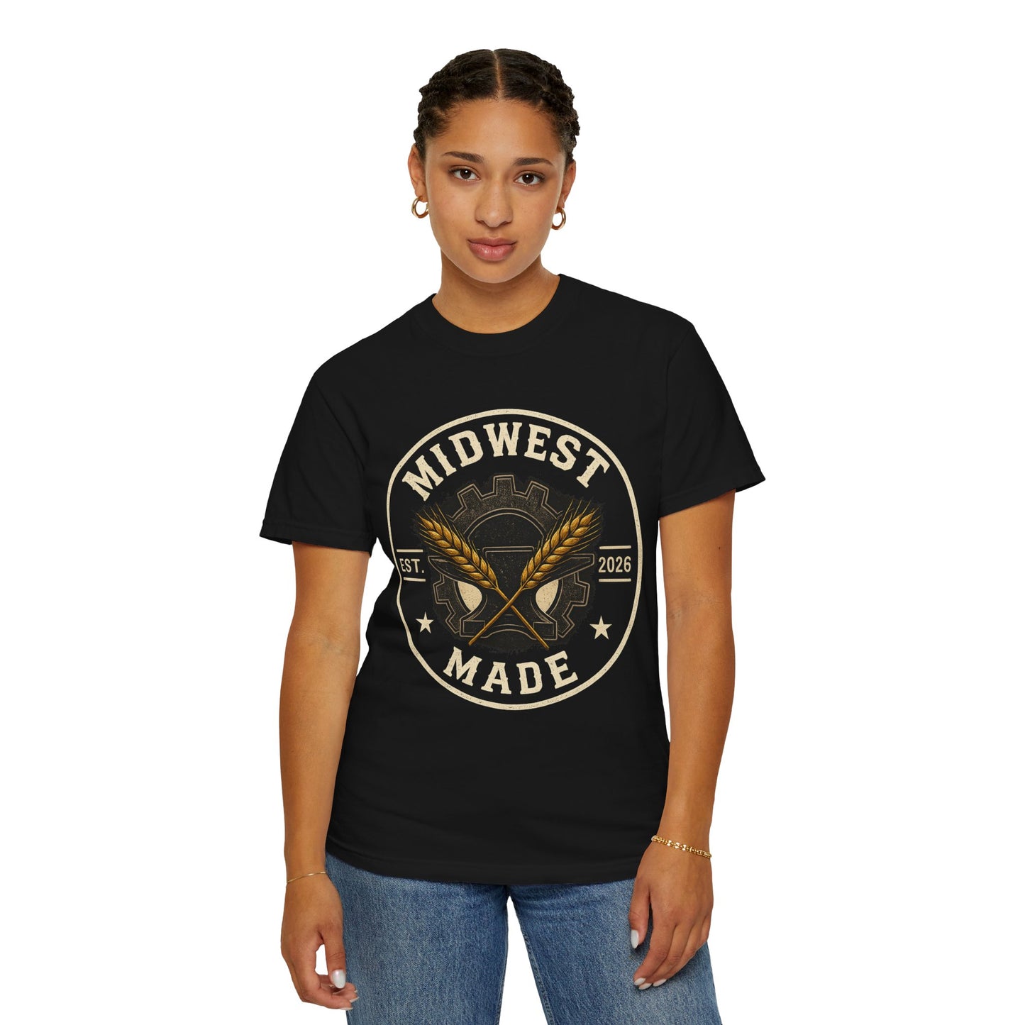 Midwest Made T-Shirt – Rustic Grain & Gear Logo Tee (Est. 2026)
