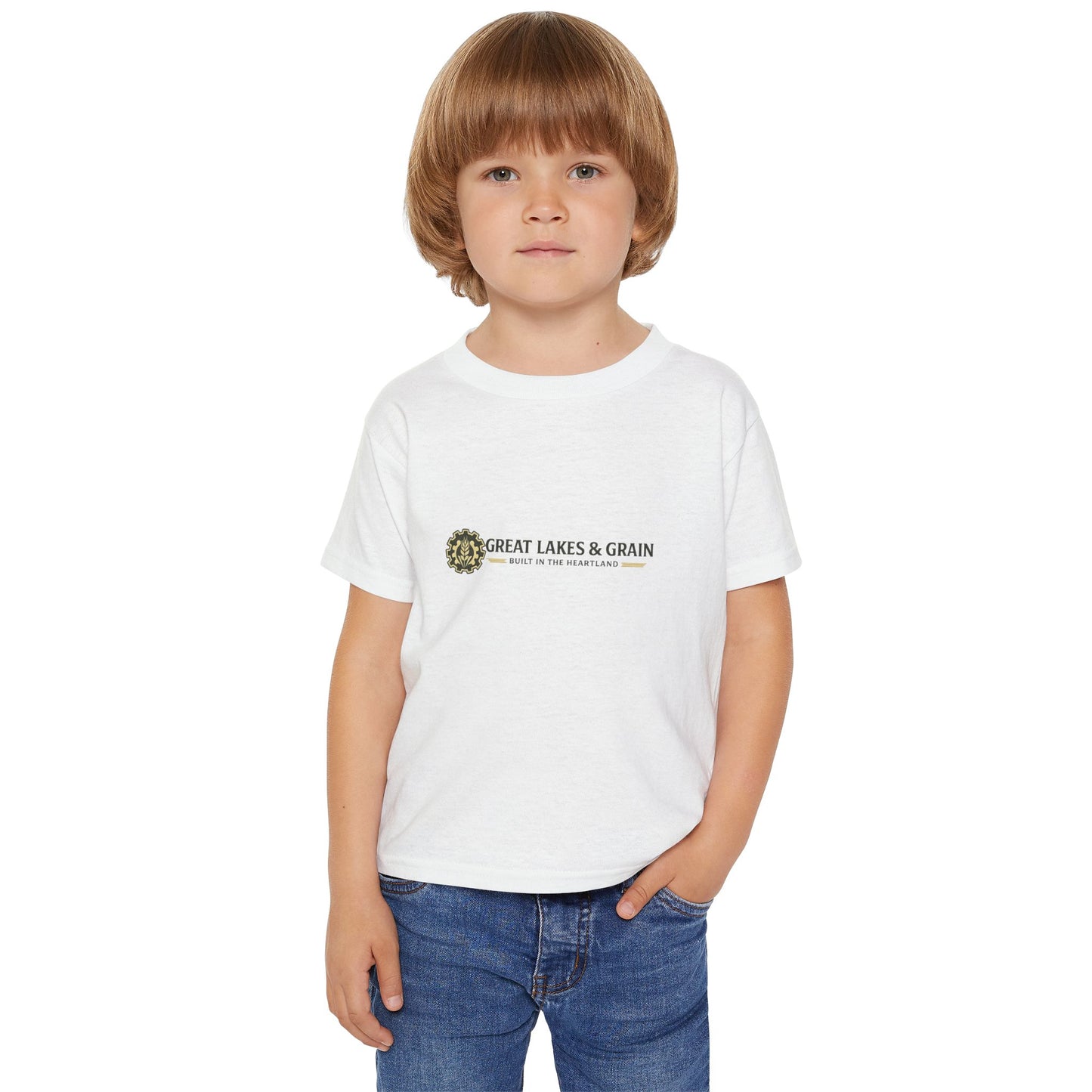 Toddler Fishing T‑Shirt — "Great Lakes & Grain" Bass Graphic