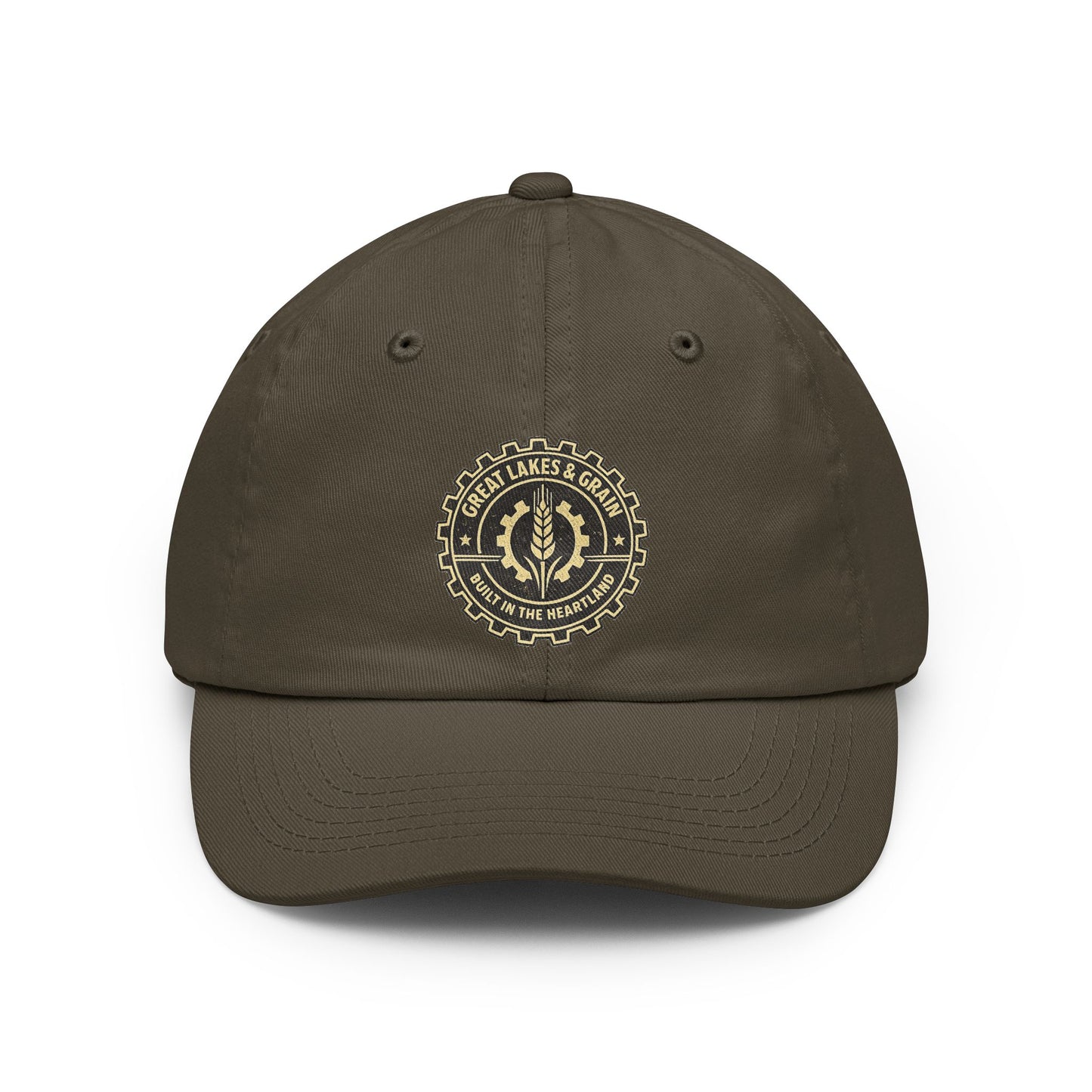 Great Lakes & Grain Dad Hat — Embroidered Heartland Crest