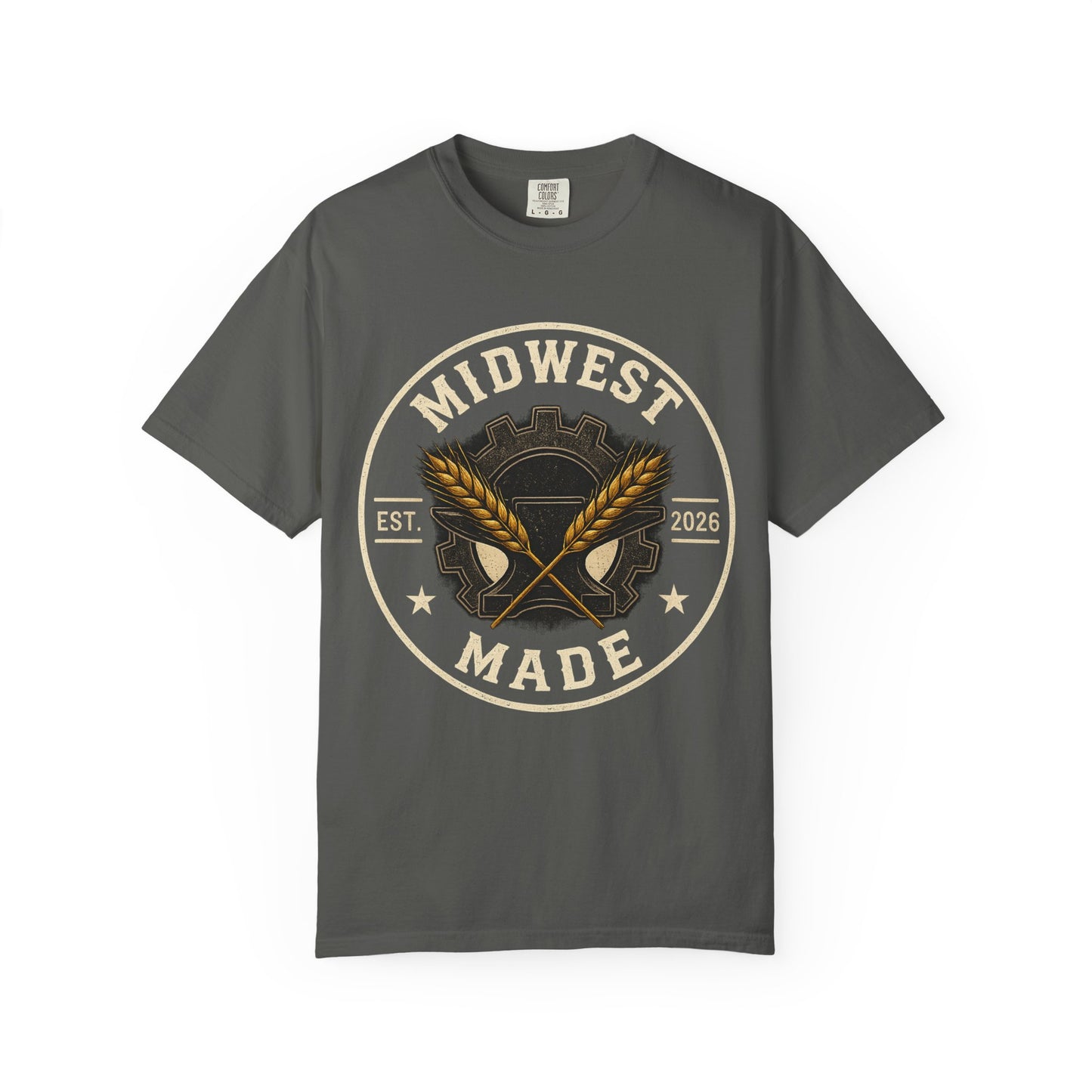 Midwest Made T-Shirt – Rustic Grain & Gear Logo Tee (Est. 2026)
