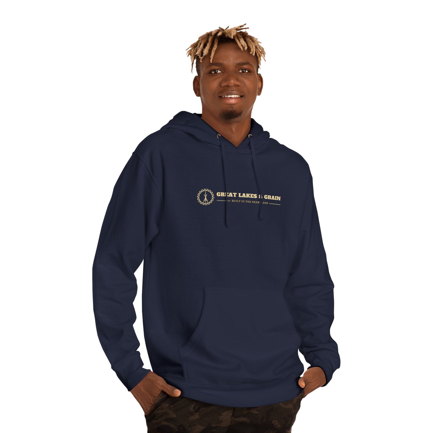 Midwest Made Hoodie — Gears & Grain Vintage Logo Pullover