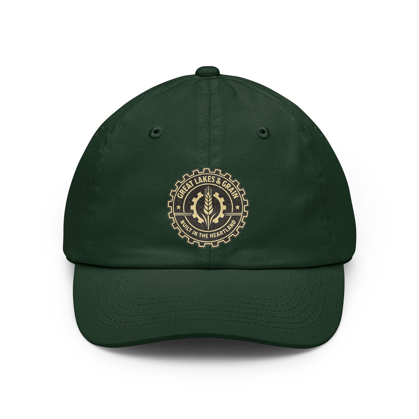Great Lakes & Grain Dad Hat — Embroidered Heartland Crest