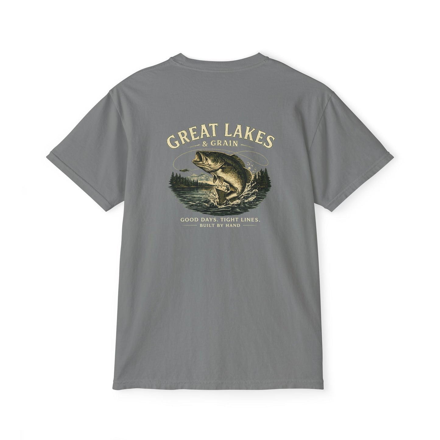 Great Lakes & Grain™ Bass Fishing Graphic Pocket T-Shirt | Built by Hand Collection