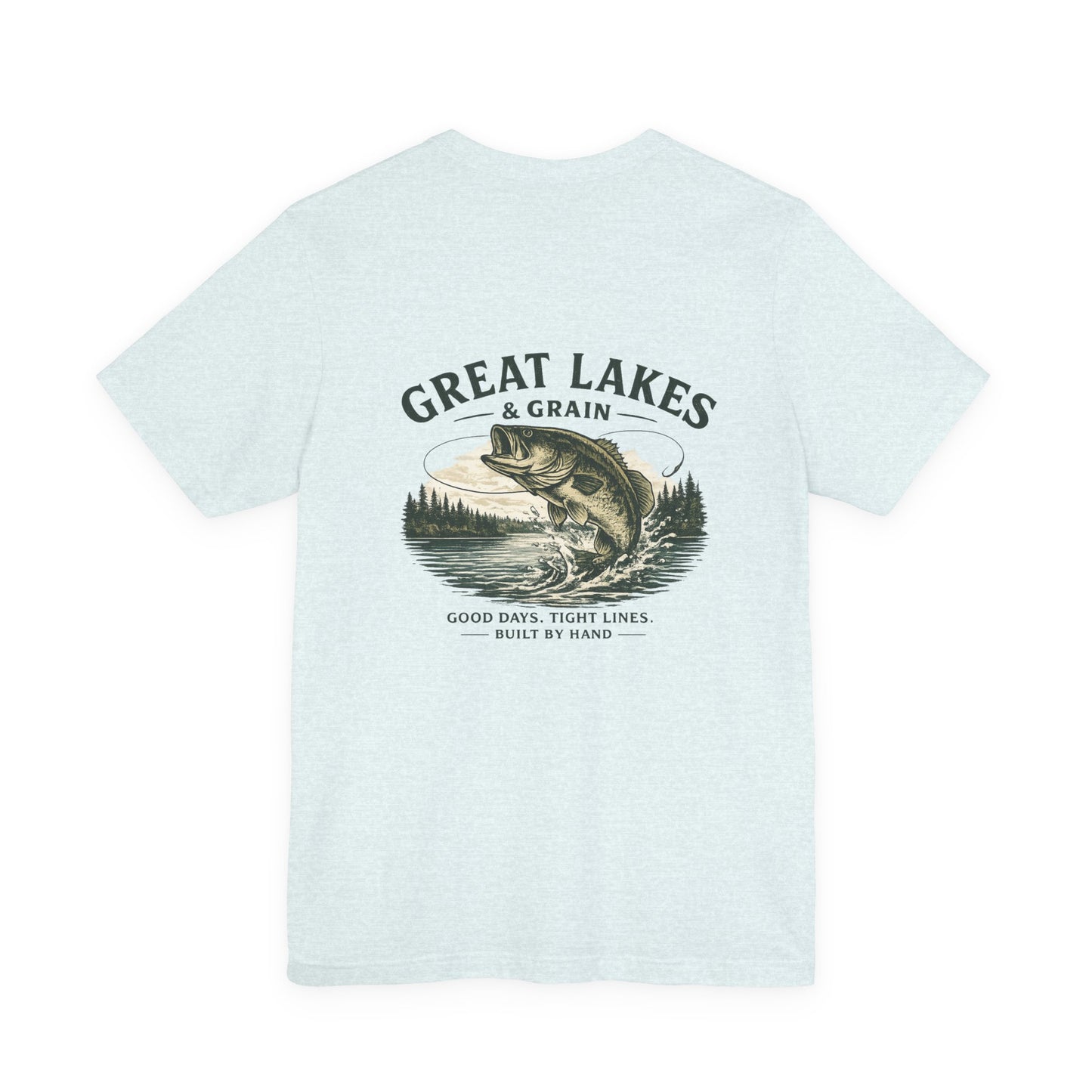 Great Lakes & Grain™ Bass Fishing T-Shirt | Vintage Lake Life Graphic Tee | Good Days. Tight Lines.