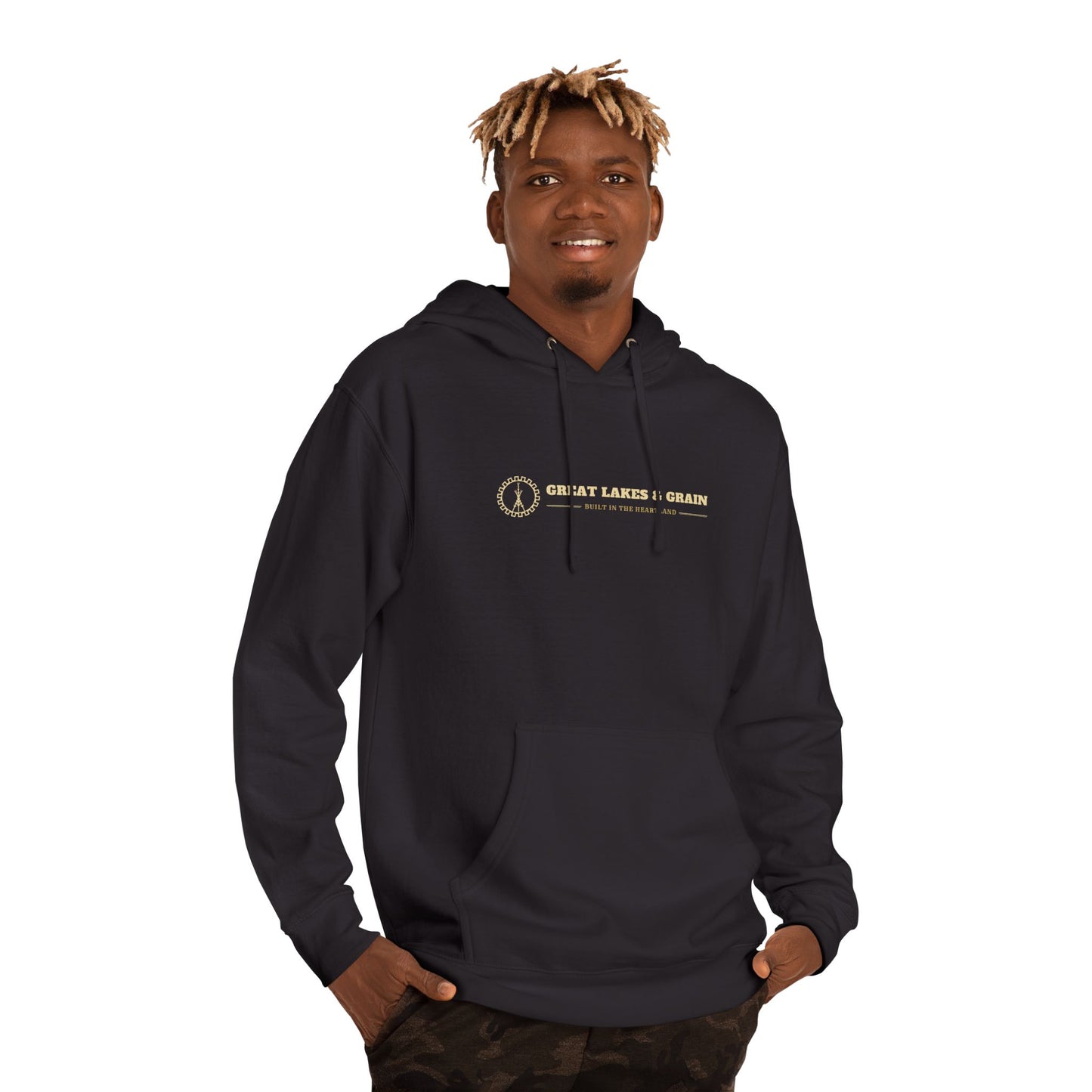 Midwest Made Hoodie — Gears & Grain Vintage Logo Pullover
