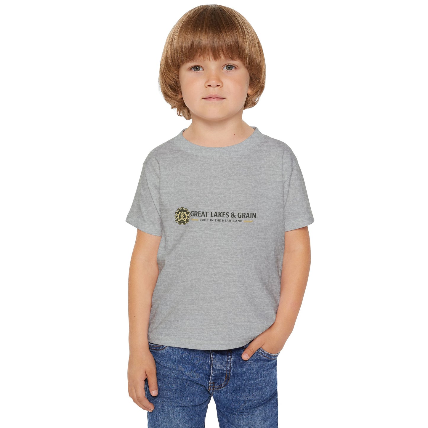 Toddler Fishing T‑Shirt — "Great Lakes & Grain" Bass Graphic