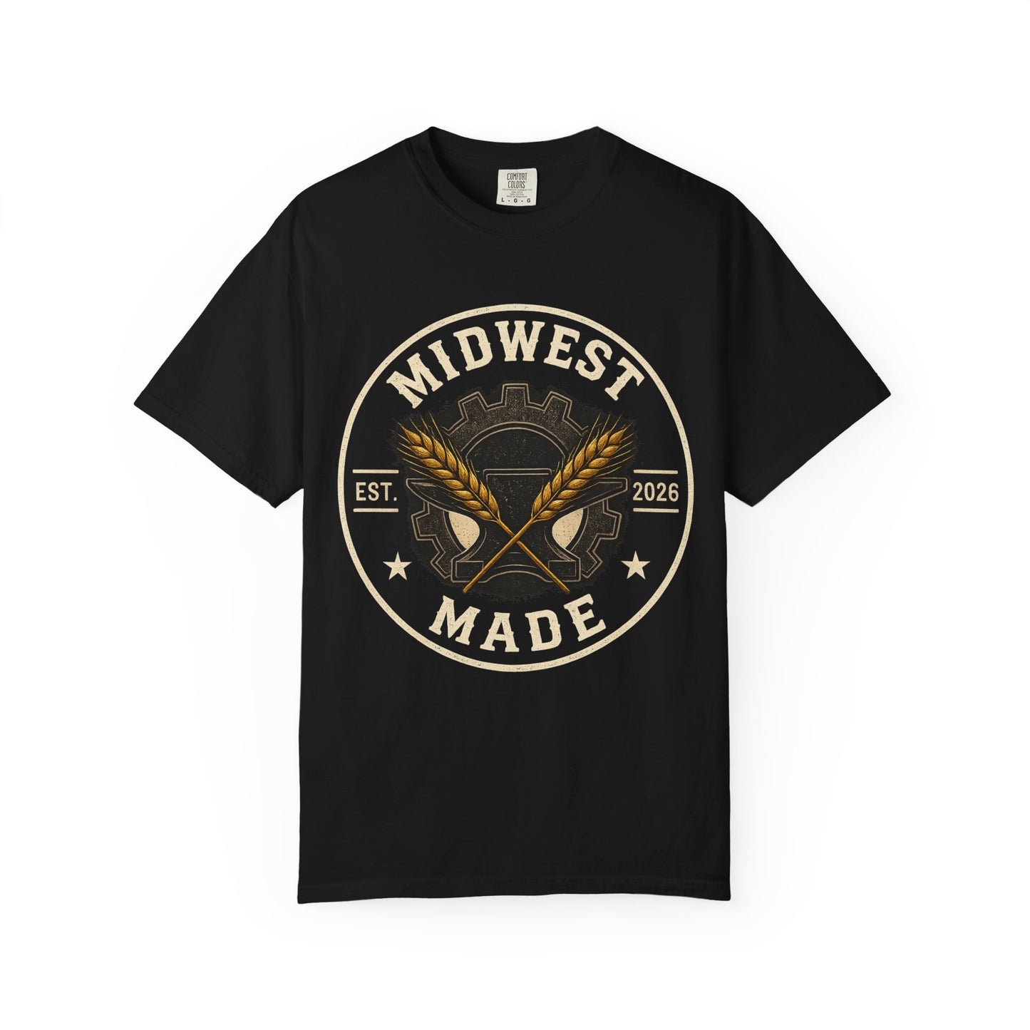 Midwest Made T-Shirt – Rustic Grain & Gear Logo Tee (Est. 2026)