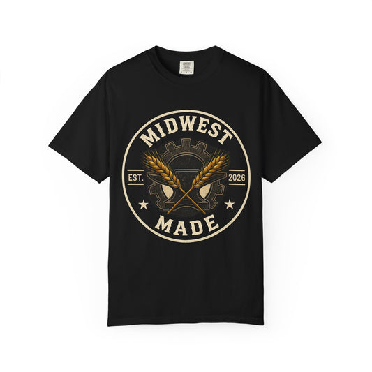 Midwest Made T-Shirt – Rustic Grain & Gear Logo Tee (Est. 2026)