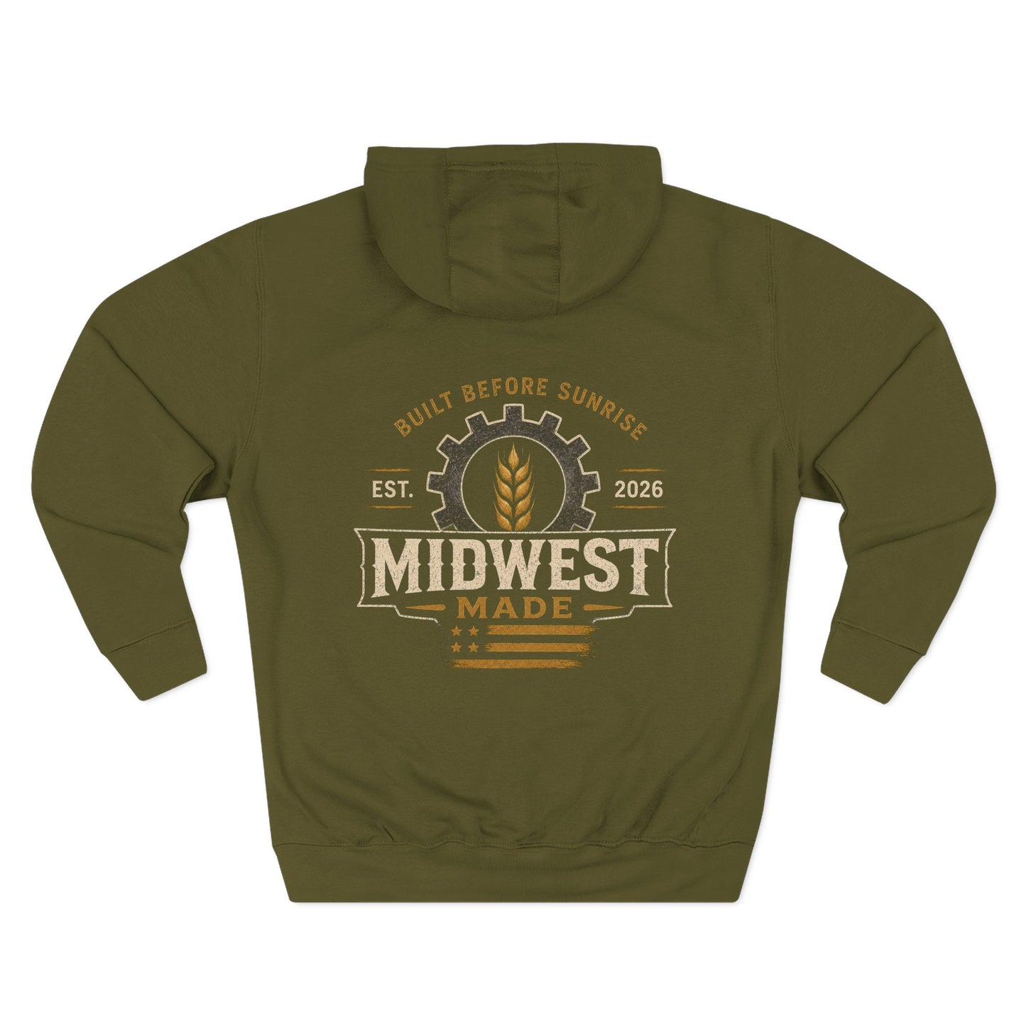 Midwest Made Hoodie — Built Before Sunrise Farm & Grain Fleece Pullover