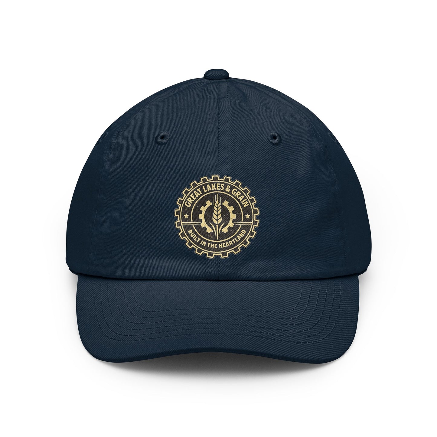 Great Lakes & Grain Dad Hat — Embroidered Heartland Crest