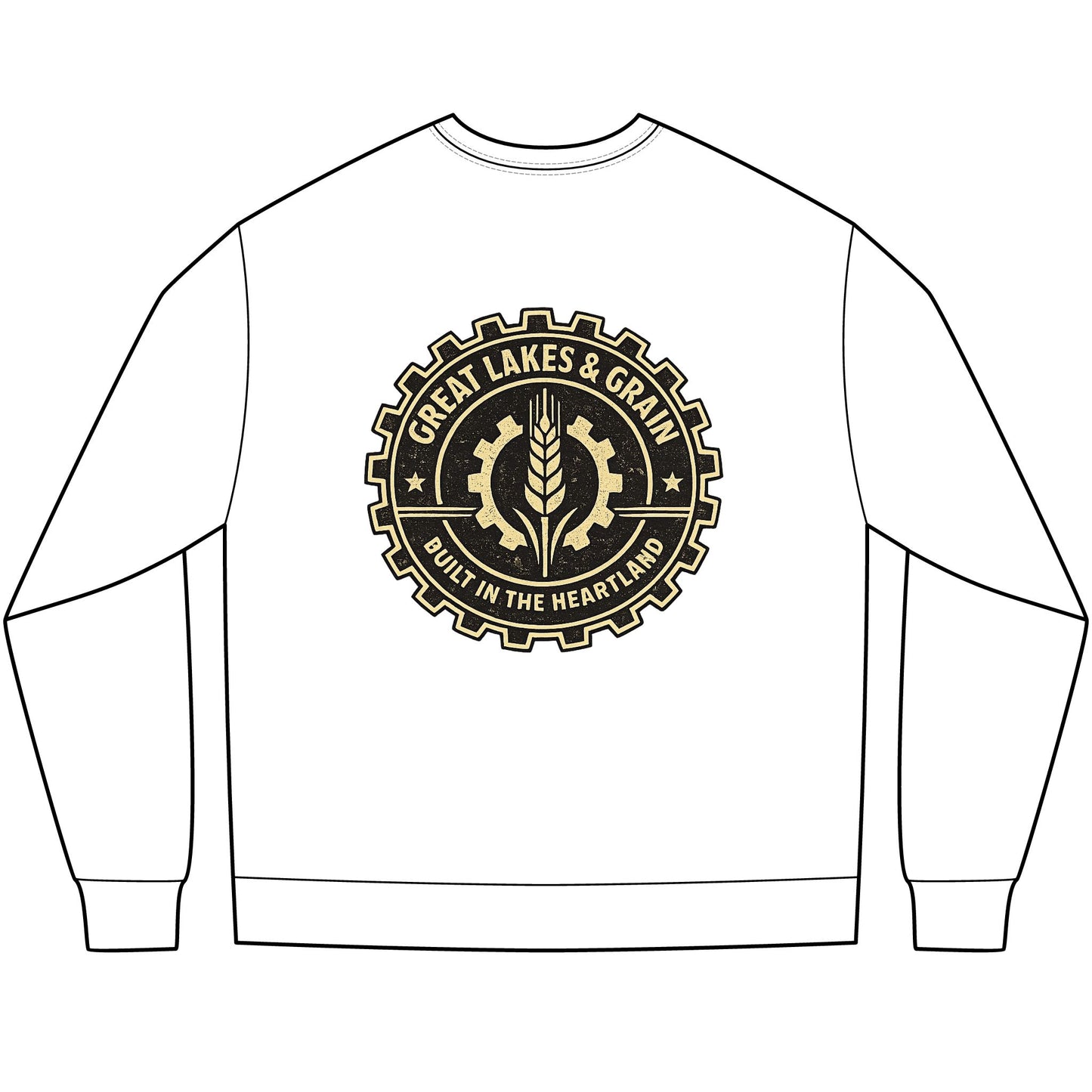 Long Sleeve Tee — Great Lakes & Grain Logo (Built in the Heartland)