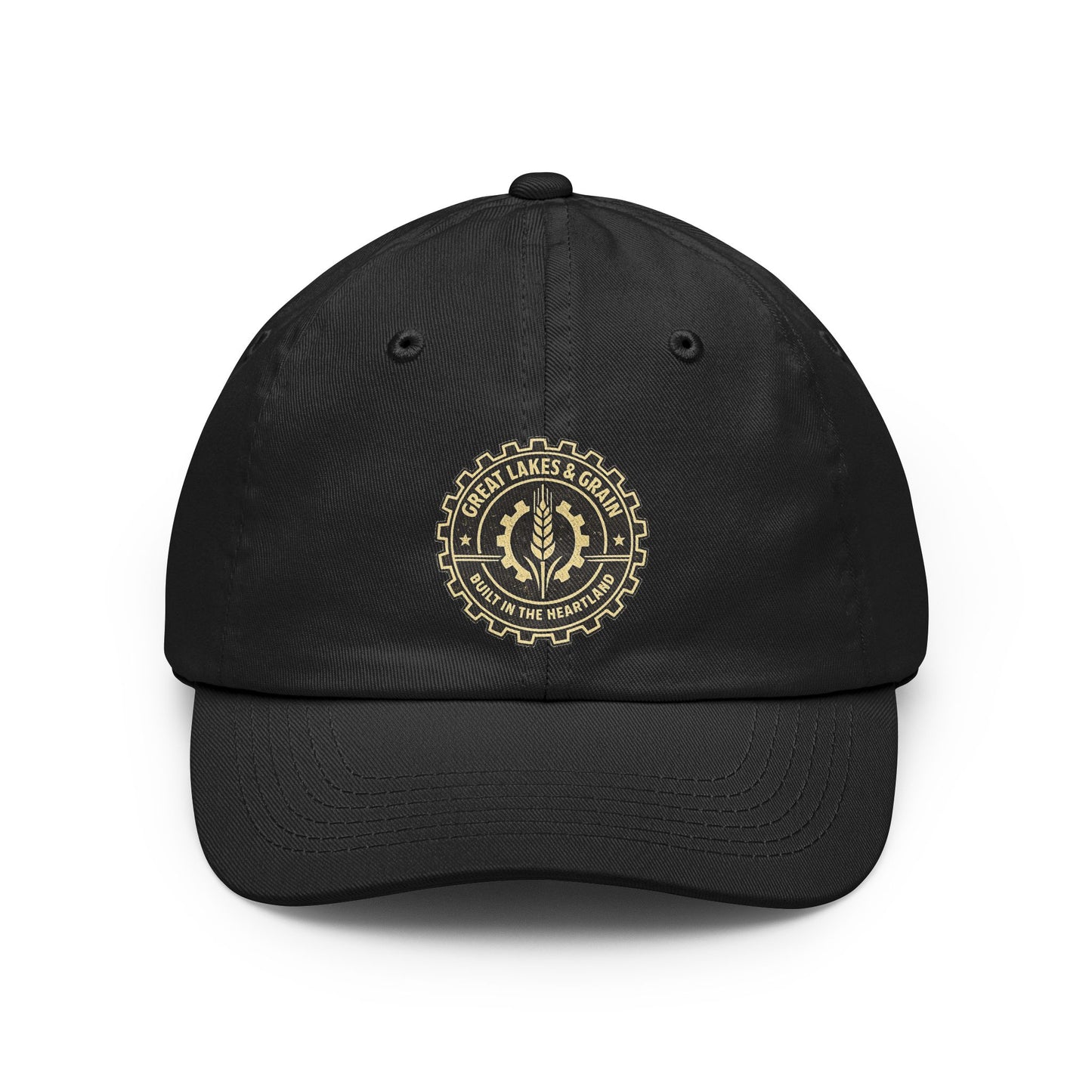 Great Lakes & Grain Dad Hat — Embroidered Heartland Crest