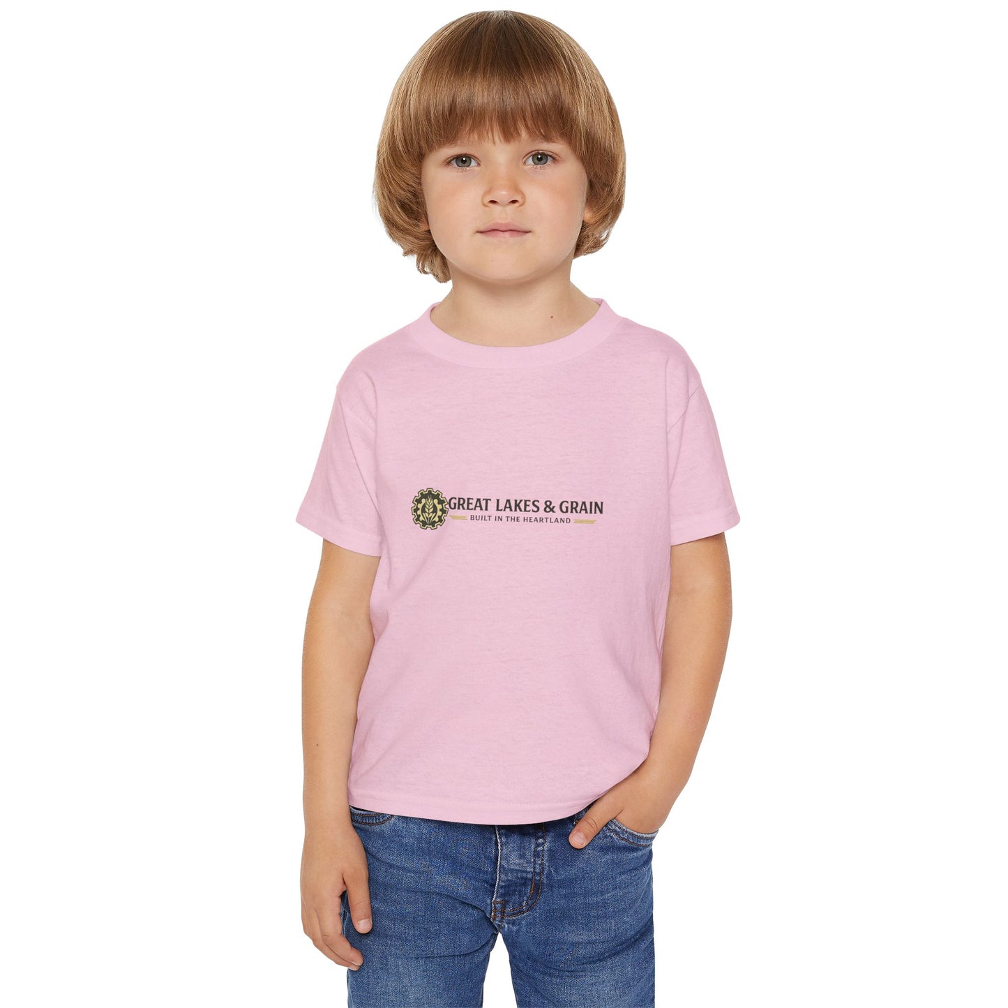 Toddler Fishing T‑Shirt — "Great Lakes & Grain" Bass Graphic