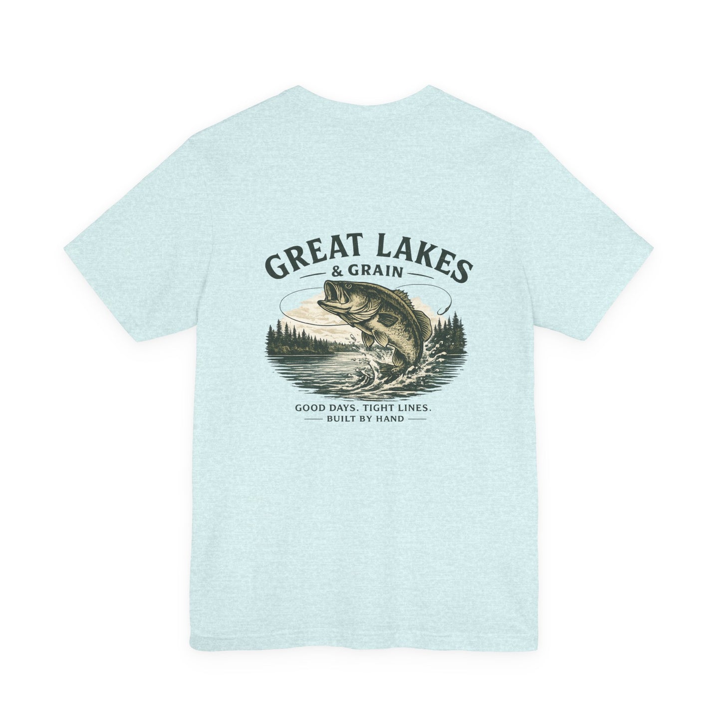 Great Lakes & Grain™ Bass Fishing T-Shirt | Vintage Lake Life Graphic Tee | Good Days. Tight Lines.