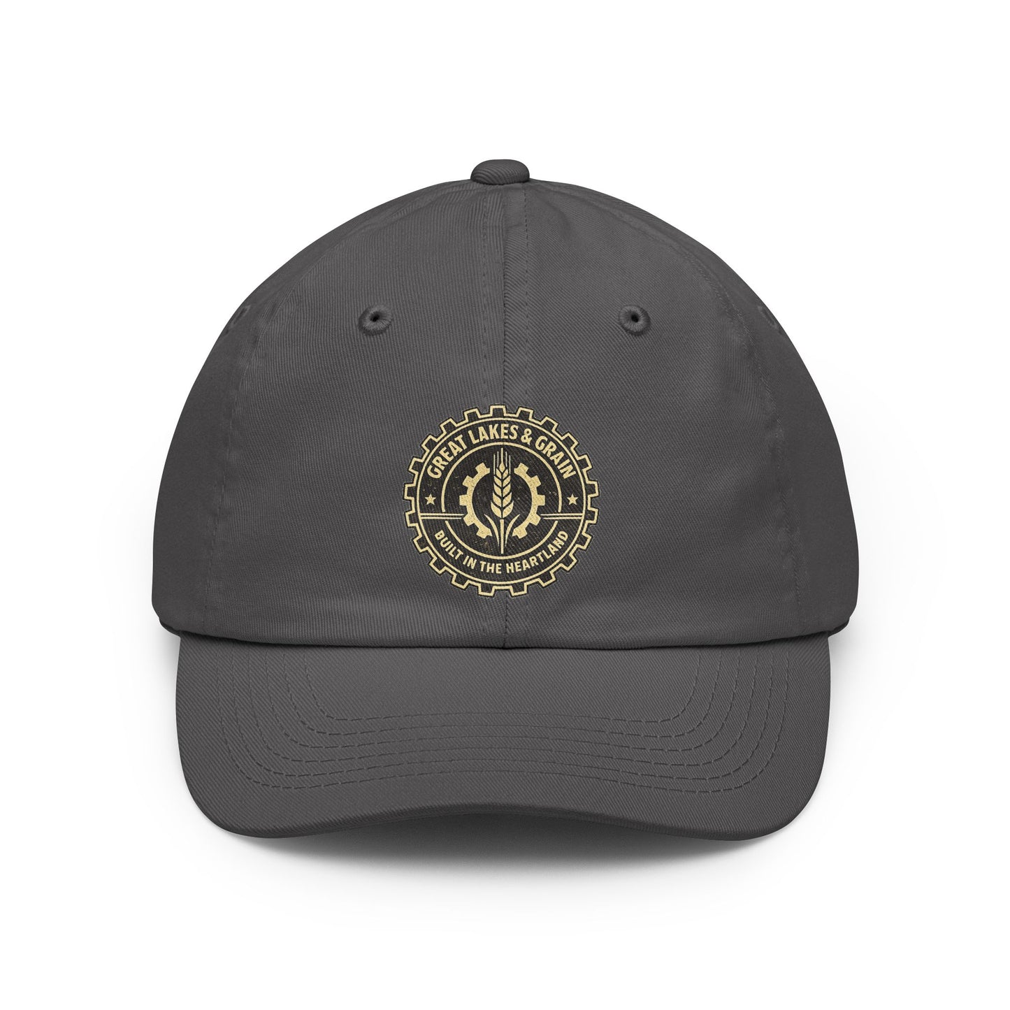 Great Lakes & Grain Dad Hat — Embroidered Heartland Crest