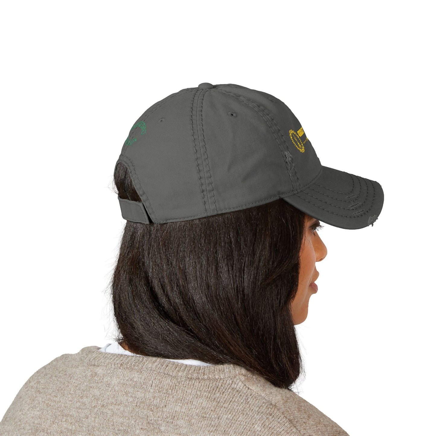 Great Lakes & Grain Distressed Dad Hat — Embroidered Heartland Logo