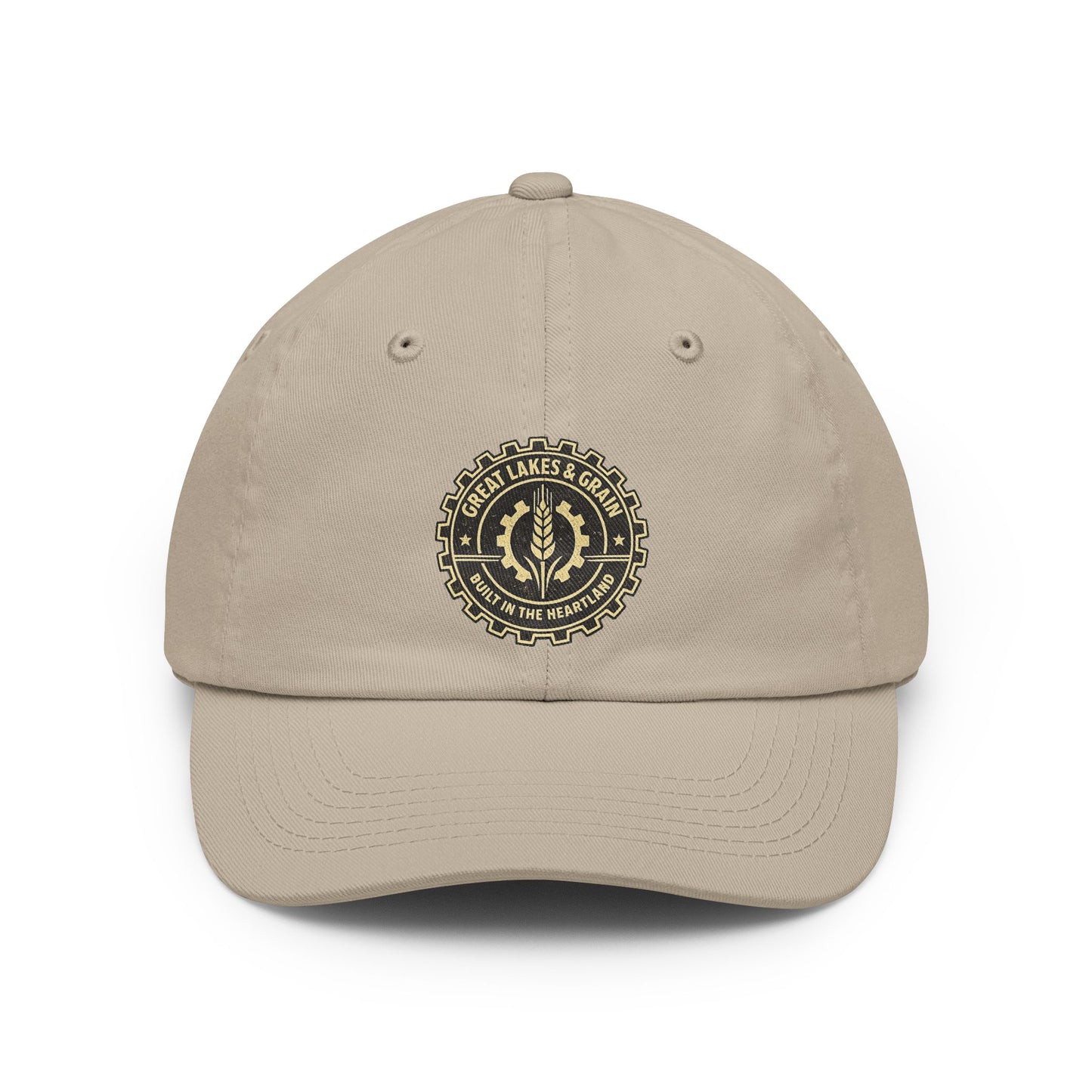 Great Lakes & Grain Dad Hat — Embroidered Heartland Crest