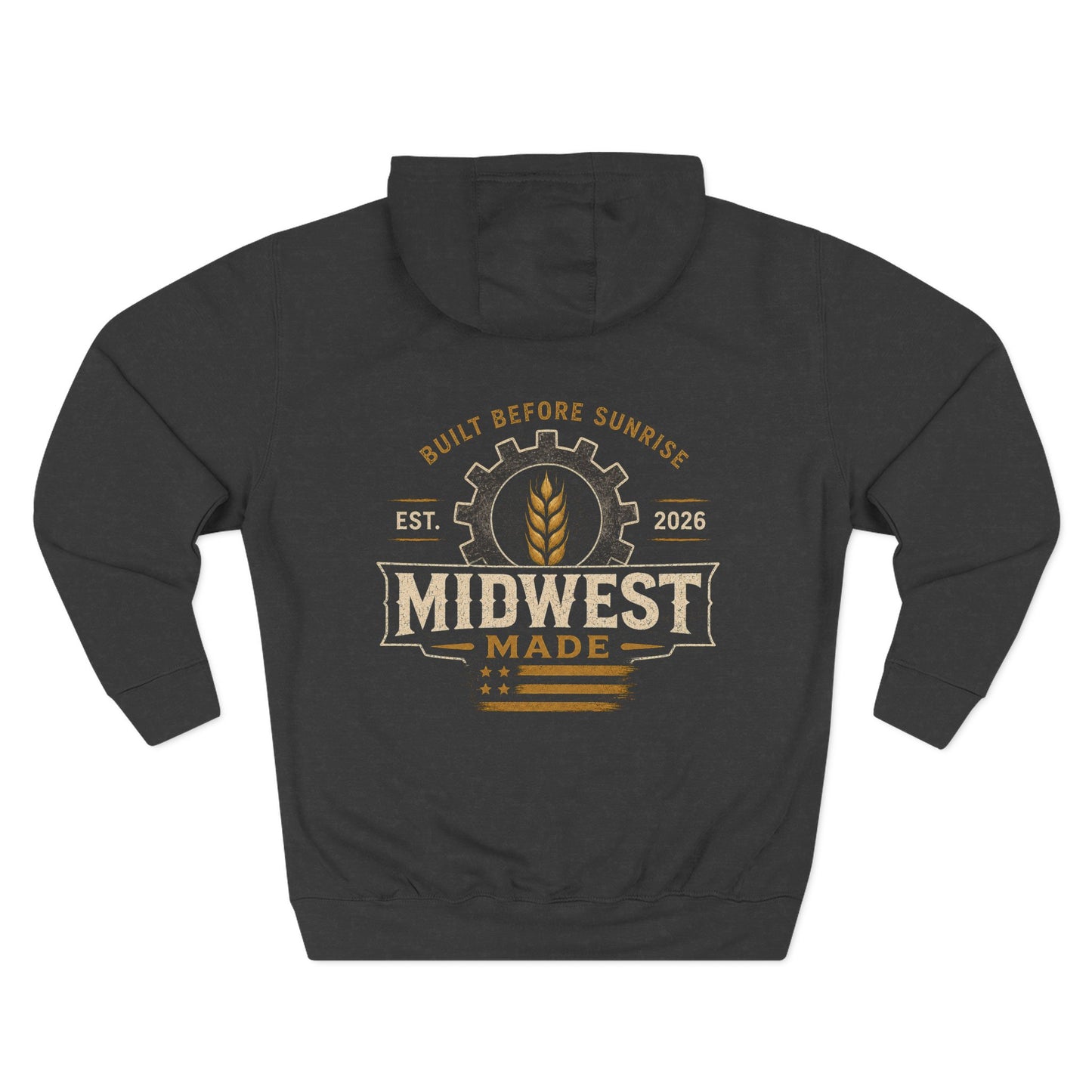 Midwest Made Hoodie — Built Before Sunrise Farm & Grain Fleece Pullover