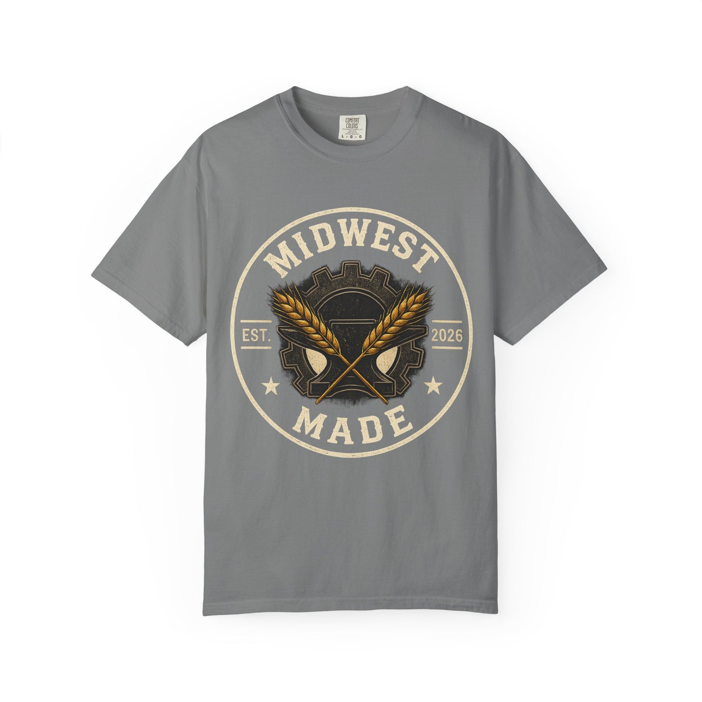 Midwest Made T-Shirt – Rustic Grain & Gear Logo Tee (Est. 2026)